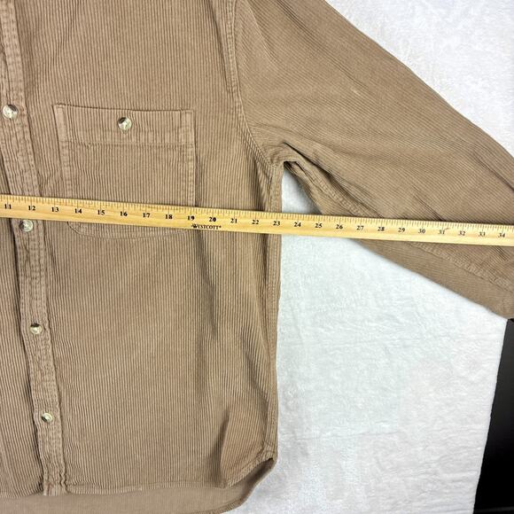 Urban Outfitters Corduroy Shirt Mens M Beige Khaki Heavyweight Thick Wale Preppy - Picture 6 of 10